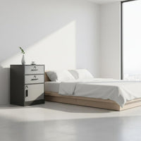 3-Tier Bedside Cabinet Modern Design Nightstand Rounded Corners for Small Spaces