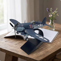 Static F4U-1 Corsair Model Highly Detailed F4U Corsair Model Authentic Diecast Fighter Jet Premium for Office Decor
