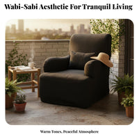 Japanese Wabi-Sabi aesthetic Armless Floor Sofa Removable and cleanable Cover Lounge Chair Designer Inspired Indoor Furniture Minimalist Design for Guesthouse Owners, Apartment Dthis productllers, Balcony, Living Room, Bedroom, perusing corner