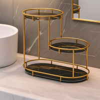 3-Tier Cosmetic Organizer Large Capacity Washroom Counter Organizer 3 Tier Washroom Shelf for Bedroom