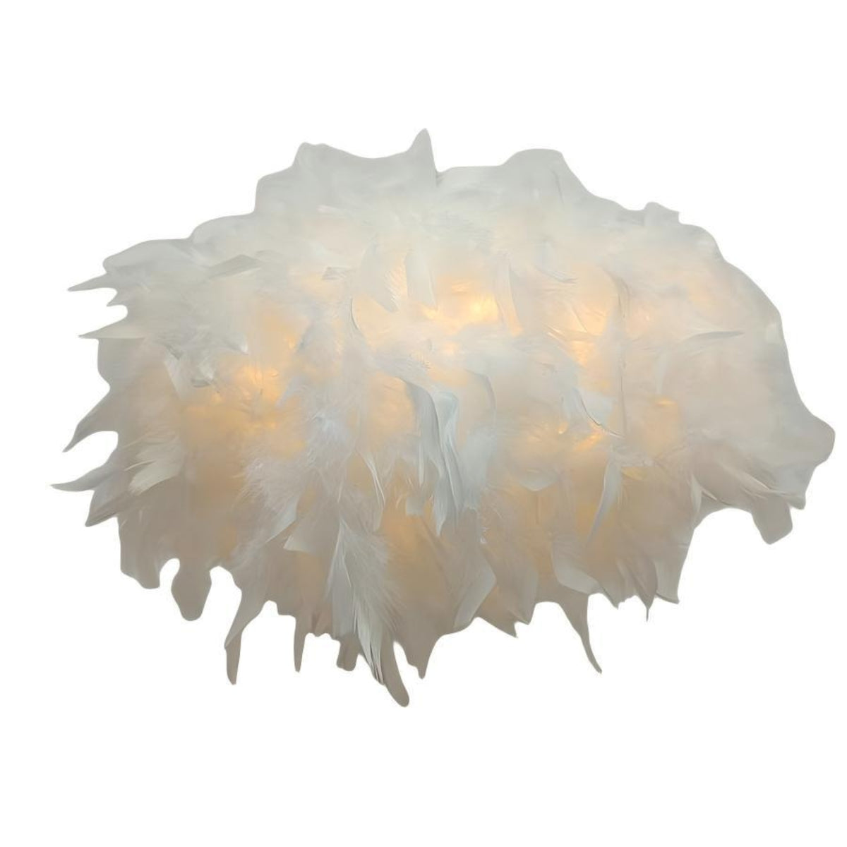 Feather Lampshade Plush Spherical Lampshade Diffused for Bedroom, Living Room