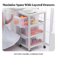 Multi-Tier Wheeled Storage Wheeled Storage Organizer Sturdy Construction Rolling