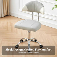 Armless Low-Back Roller Chair Five-Star Base Armless Rolling Stool Thick Cushion
