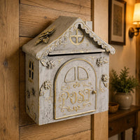 Vintage Iron Mailbox Decorative Outdoor Letter Box Easy to Install for Home