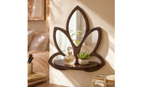 Wall Mirror with Shelf Decorative Mirror with Shelf Boho for Entryway, Bedroom, Vanity
