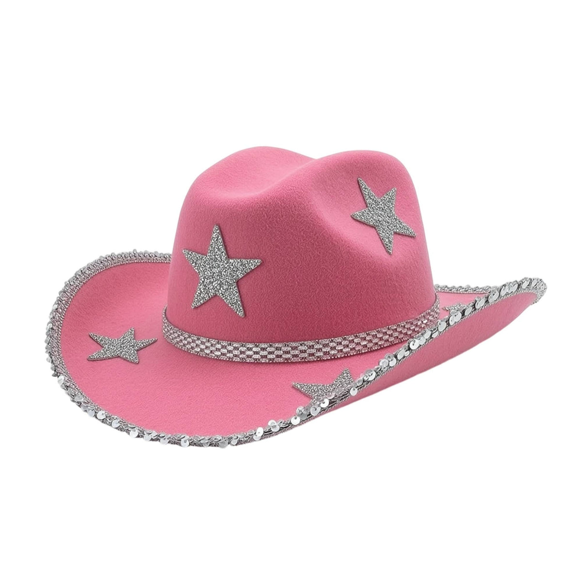 Headwear Western Cowboy Hat Sparkling Silver Trim Hatband Detail