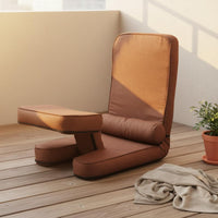 Support Reclining Tatami Chair Thick Cushioning Ergonomic Padded Floor Sofa Compact Design Reclining Floor Lounger Space Saving for Gamers, Meditators, Balcony, Small Areas, Reading Nook, Dorm Room