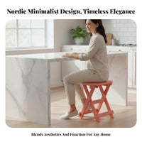 Foldable Wooden Stool with spinerest multifunctional Folding Chair for Families