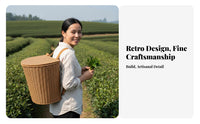 Fruit Picking Rear Basket Versatile Woven Backpack Basket PP Wicker Backpack Lightweight Wearable Container Great Gift