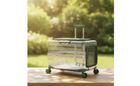 Pet Carrier with Wheels Transparent Pet Carrier Suitcase Breathable for Airport
