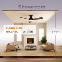 Fixed Blade Ceiling Fan Light with Remote Control, Nordic Style