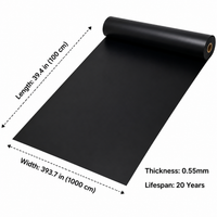 Black HDPE Pond Liner for Koi Pond, Garden Pond Liner for Outdoor Ponds, Waterproof Water Garden Liner, Flexible & Heavy Duty
