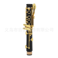 SLADE Ebony Clarinet Bb 17 Keys Black Woodwind for Students and Adults Exam Performance