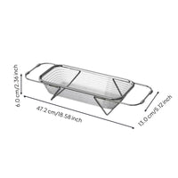 Expandable Stainless Steel Sink Colander, Over-the-Sink Drainer Basket, Adjustable Kitchen Organizer for Washing Vegetables, Fruits, and Drying Dishes