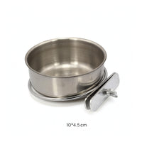 Stainless Steel Dog Bowl with Mounting Bracket Hanging Cage Bowl with Clamp Rust-Resistant Metal Feeder Dish Easy to Install for Dogs, Birds, Small Pets, Bird Cages