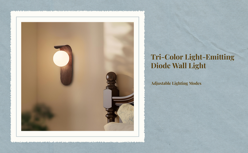 Dimmable wood wall sconce bedroom