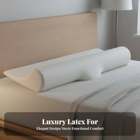 Breathable Latex Pillow Double Height Contour Ergonomic Neck Pillow High and Low Profile for Side Sleepers, Adults, Sleeping, Sleep