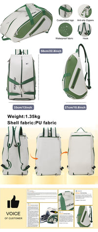 Large-Capacity Pickleball and Tennis Backpack