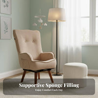 Upholstered Rotating Armchair Ergonomic Design Upholstered Rotating Chair Cushiony Comfort Easy Assembly for Homeowners, Bedroom