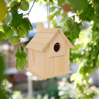 Wooden Birdhouse Nest Box with Perch, Solid Wood Birdhouse for Garden, Outdoor Bird Nest for Universal Bird Species, Fir Wood Set, No Wheels