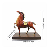 2 Pieces Bronze Horse Statue Hand Finished Bronze Horse Sculpture Fade Resistant