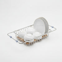Adjustable Telescopic Sink Draining Basket Ventilated Telescopic Drain Basket Easy to Clean Expandable Dish Drying Rack Long-Lasting for Kitchen