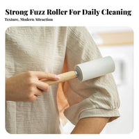 Replaceable Refill Sticky Lint Roller Easy Peel Sheets Wooden Handle Lint Roller Diagonal Tear Design for Away Ice Workers, Home