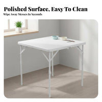 Square Folding Table Space-Saving Collapsible Square Table Foldable Design