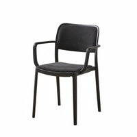 Upholstered Armchair Stackable Design Dining Chair With Armrests Minimalist and Aesthetic for Homeowners, Business Owners
