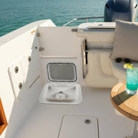 ABS Material Tackle Storage Box Space Saving Inspection Hatch Organizer Rotating Accessible Lid Deck Compartment Large Capacity for Boat Owners, Fishermen, Marine Cabin