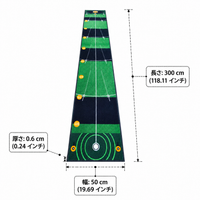 Putter Mat Golf Practice Equipment Indoor Golf Practice Mat 50cm×300cm For Home Office Practice Roll Type Rubber Bottom
