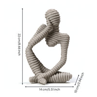 Abstract Human Statue Stone-Like Abstract Sculpture Minimalist for Console Table