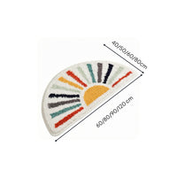Semicircular Bath Mat Faux Cashmere Semi-Circular Bath Mat Dot Backing
