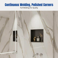 Stainless Steel Recessed Niche Cabinet, Bathroom Wall Shelf, Modern Metal Organizer, Rust Resistant