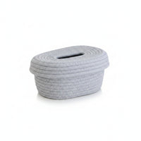 Tissue Box Cover with Oval Opening Handwoven for Nightstand