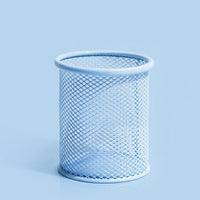 Metal Mesh Pen Holder for Desk, Round Pencil Cup Organizer, Large Capacity Stand, Office Student Supplies Storage