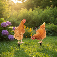 2 Pieces Acrylic Chicken Silhouettes Decorative Silhouette Statue Weatherproof