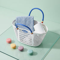 Handled Bath Organizer Basket Thickened Material Hollow Plastic Storage