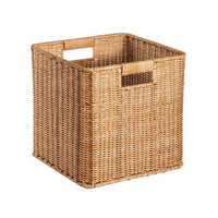 Square Woven Basket Handmade Woven Storage Basket Compact