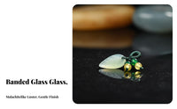 Glass Stone Necklace, Lotus Lucky Lock, Handmade Cheongsam Accessory