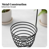 twirl Shaped helical Air Plant Holder Geometric Design Wireframe Plant Holder Minimalist artistic elevated Planter 360-Degree View for Gardening aficionados, Home Decorators, Office Workers, Indoors, Living Room, By a windowpanepane, Wedding Decoration