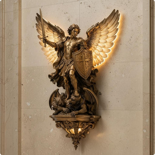 Archangel Wall Sconce Feathered Appendages Archangel Wall Lamp Warm LED Illuminate Decor