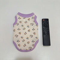 Hairless Cat Clothes in Polyester Fiber, Lightweight Pet Vest with Floral Print, Anti-cold Vest Shirts for Kitten Summer Wear and Rex Breeds