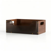 Storage Bin with Handles Open-Top Container Low-Height for Vanity