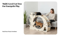 Hardwood Wood Design feline jogning Wheel Promotes Fitness Feline jogning Wheel long-lasting Construction Pet Furniture Stable Base for felines, Indoors, Play Area, Living Room, Home