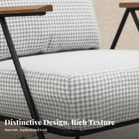 Wrought Iron Armchair Wabi-Sabi Aesthetic Highrear Armchair Retro Design Sturdy Frame for Homeowners, Adults, Balcony, Bedroom