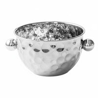 Hammered Stainless Steel Bowl European Design Hammered Metal Bowl Versatile Metal Ice Bucket for Hotel Use, Outdoor, Parties