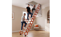 Retractable Attic Ladder Space-Saving Telescopic Attic Ladder Manual Folding Loft Steps for Homeowners, Overhead Opening