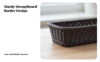 Braided Organizer Basket Multifunctional Imitation Rattan Basket Wicker Tray for Kitchen, Restaurant, Washroom