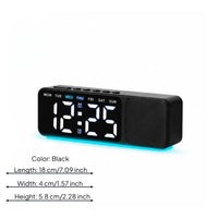 Bluetooth Speaker Timepiece Ambient Light Home Gadget Wood Grain Finish